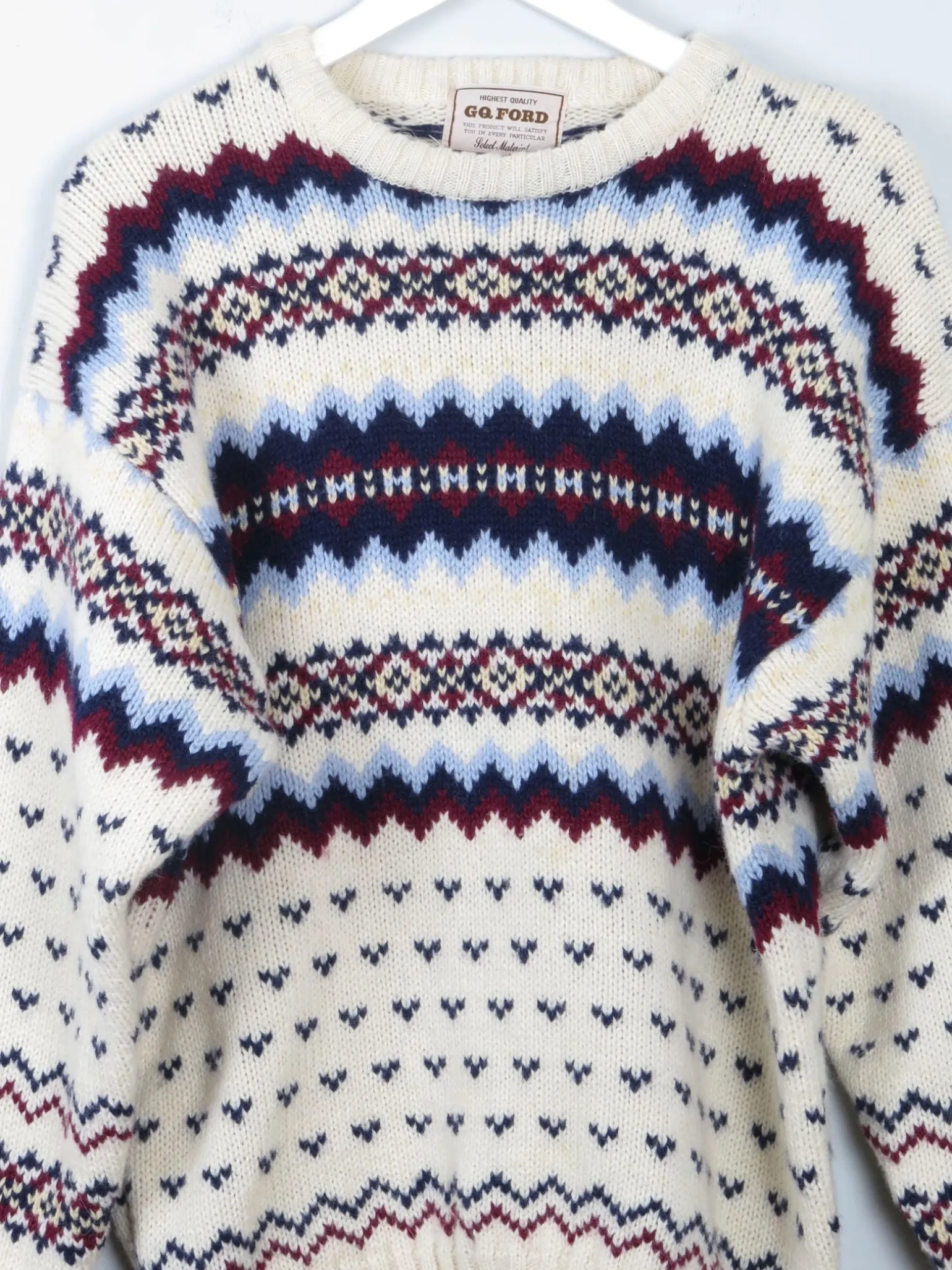 Men's Vintage Wool Pattered Jumper M