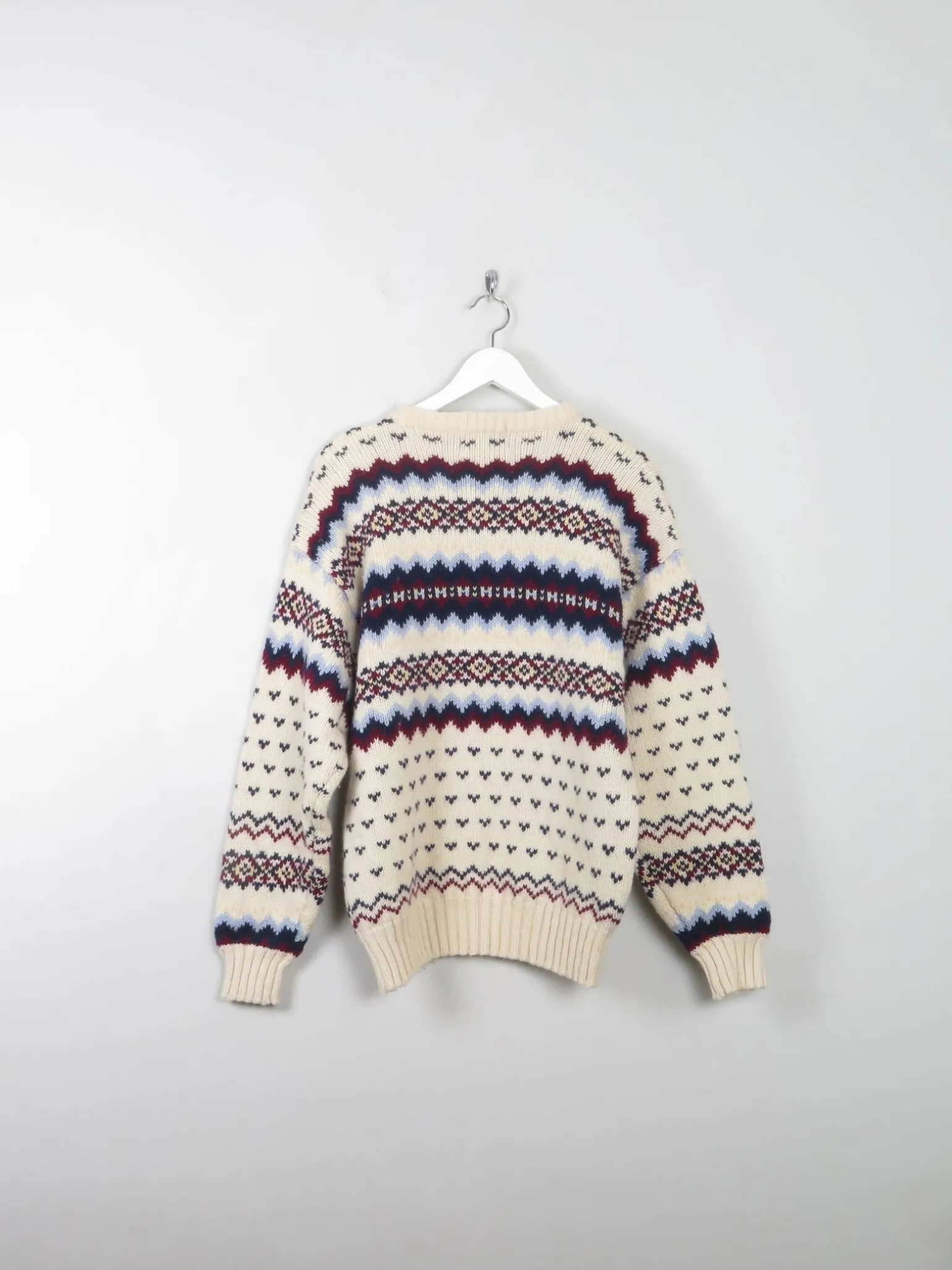 Men's Vintage Wool Pattered Jumper M