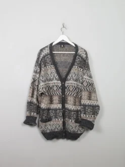 Men's Vintage Wool Patterned Cardigan L/XL