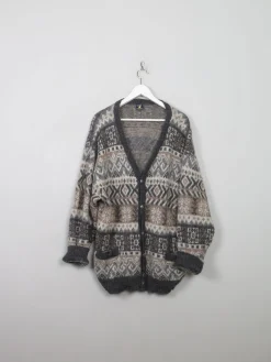 Men's Vintage Wool Patterned Cardigan L/XL