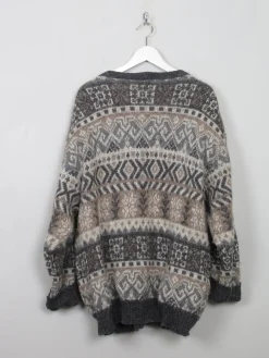 Men's Vintage Wool Patterned Cardigan L/XL