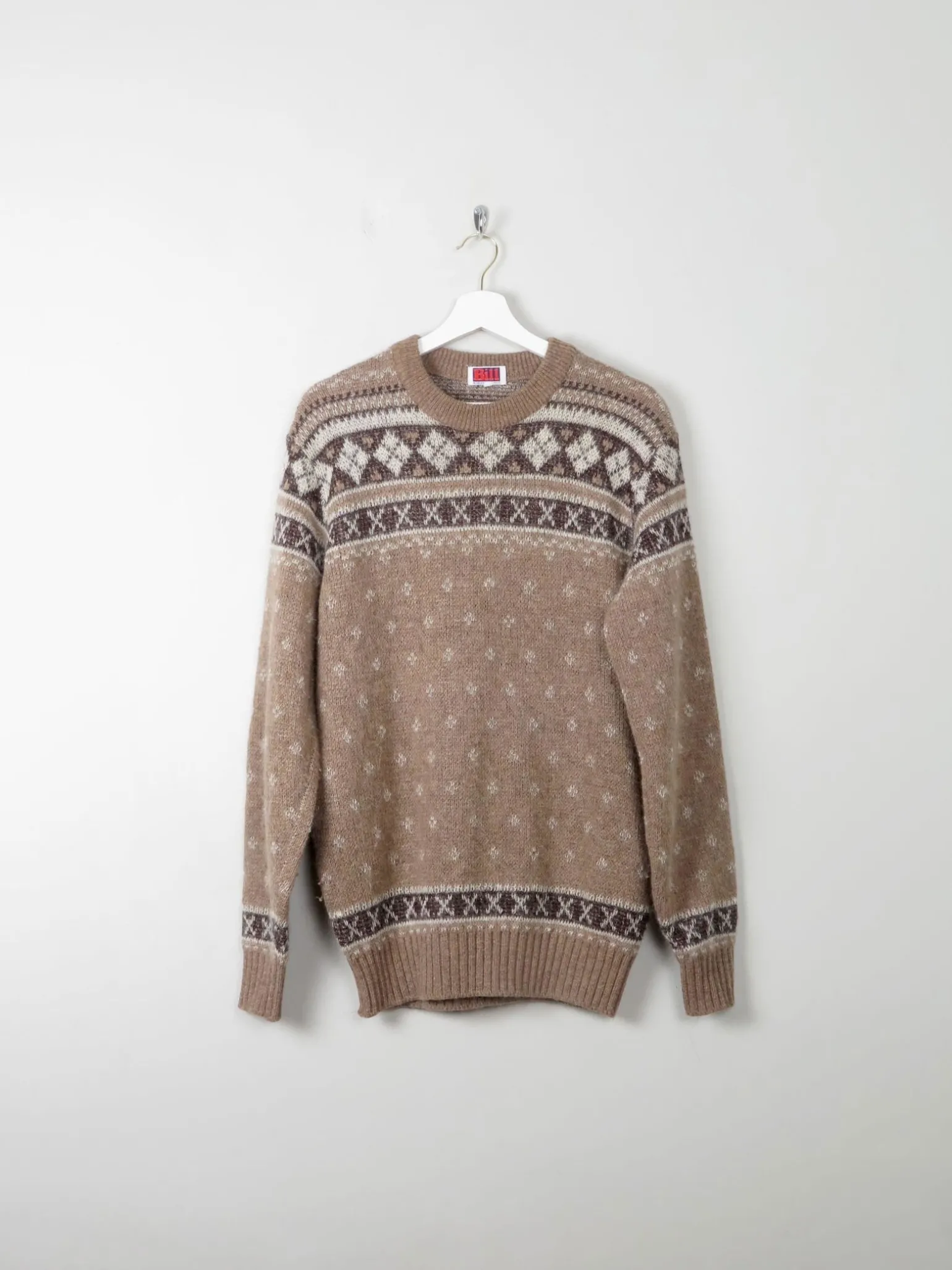 Men's Vintage Wool Printed Jumper L