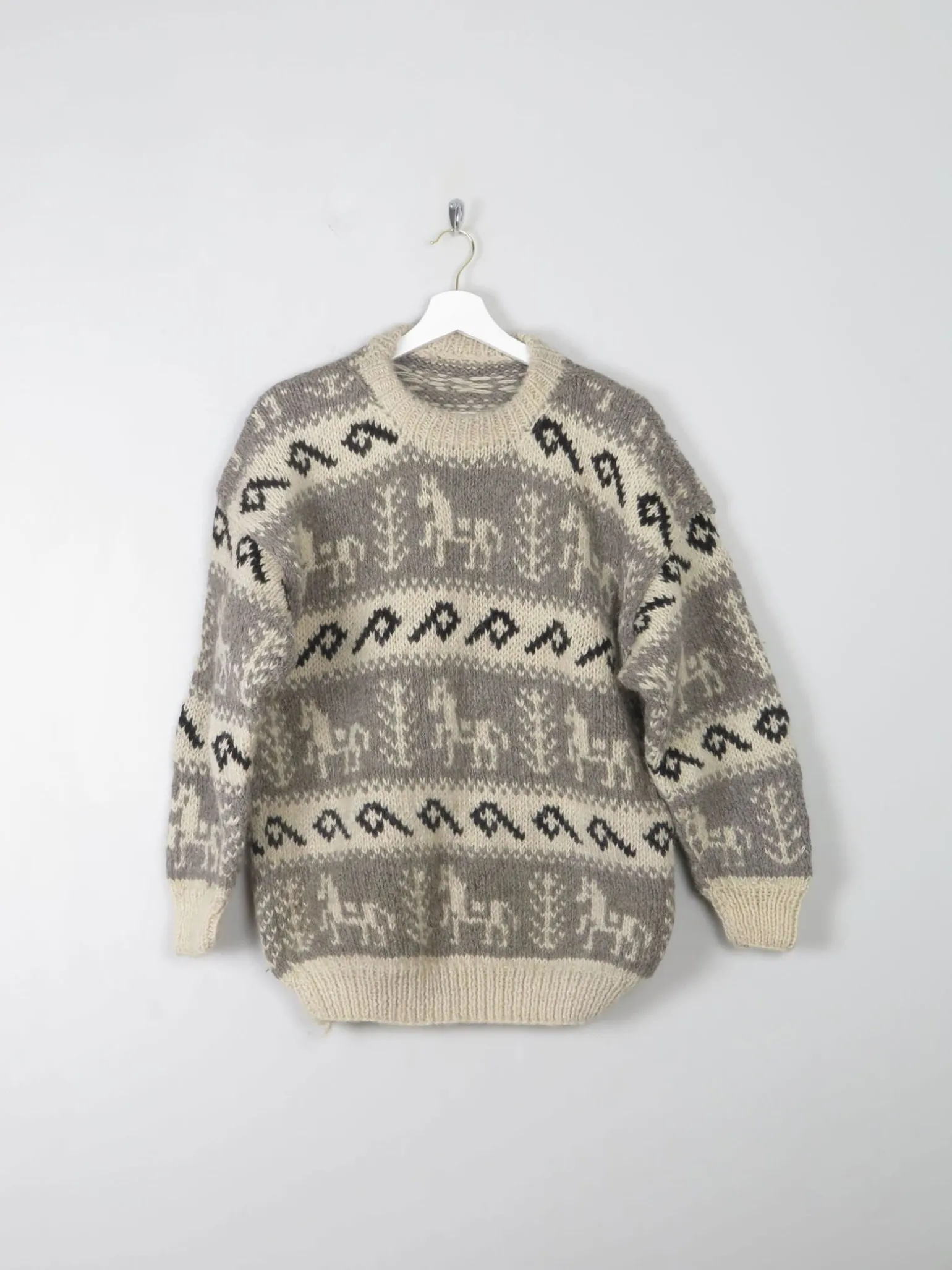 Men's Vintage Wool Printed Jumper M