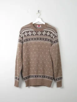 Men's Vintage Wool Printed Jumper L