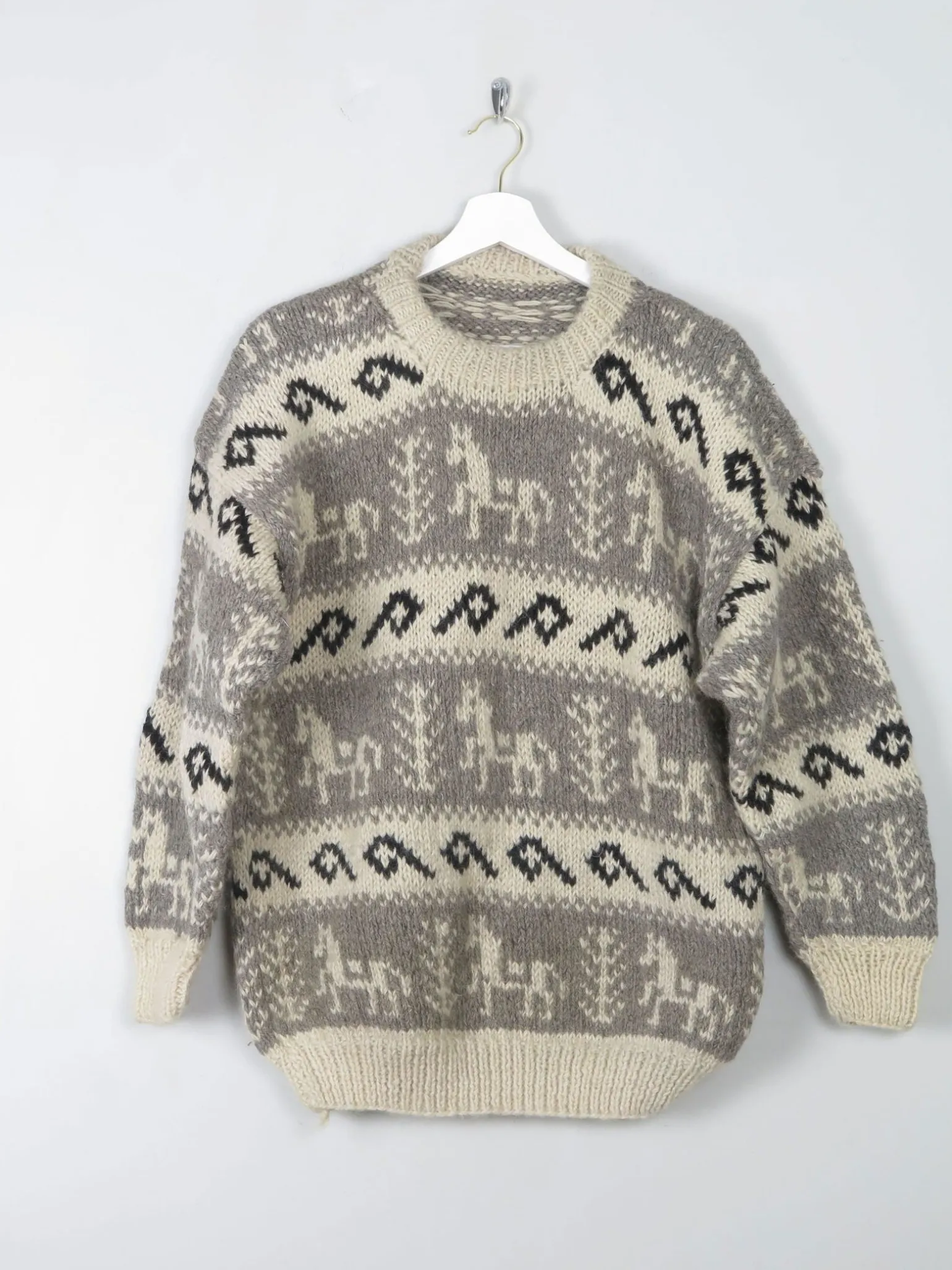 Men's Vintage Wool Printed Jumper M