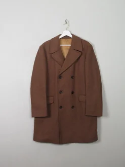 Men's Vintage Wool Tan Coat 44" Large