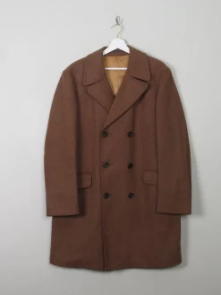 Men's Vintage Wool Tan Coat 44" Large