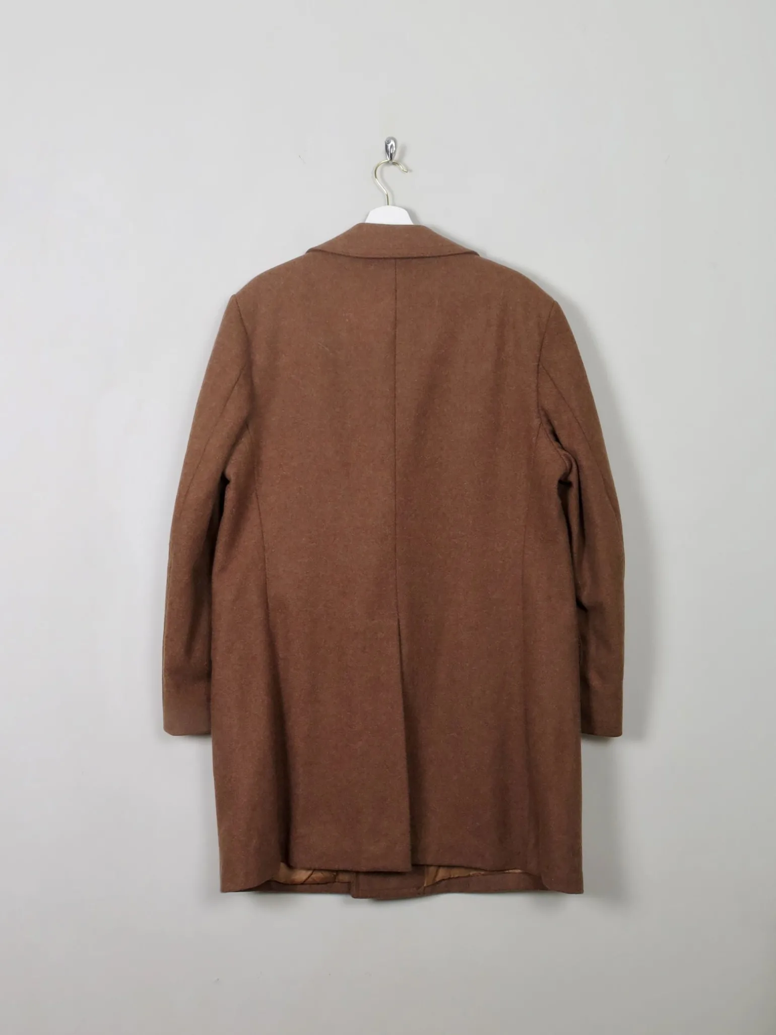 Men's Vintage Wool Tan Coat 44" Large