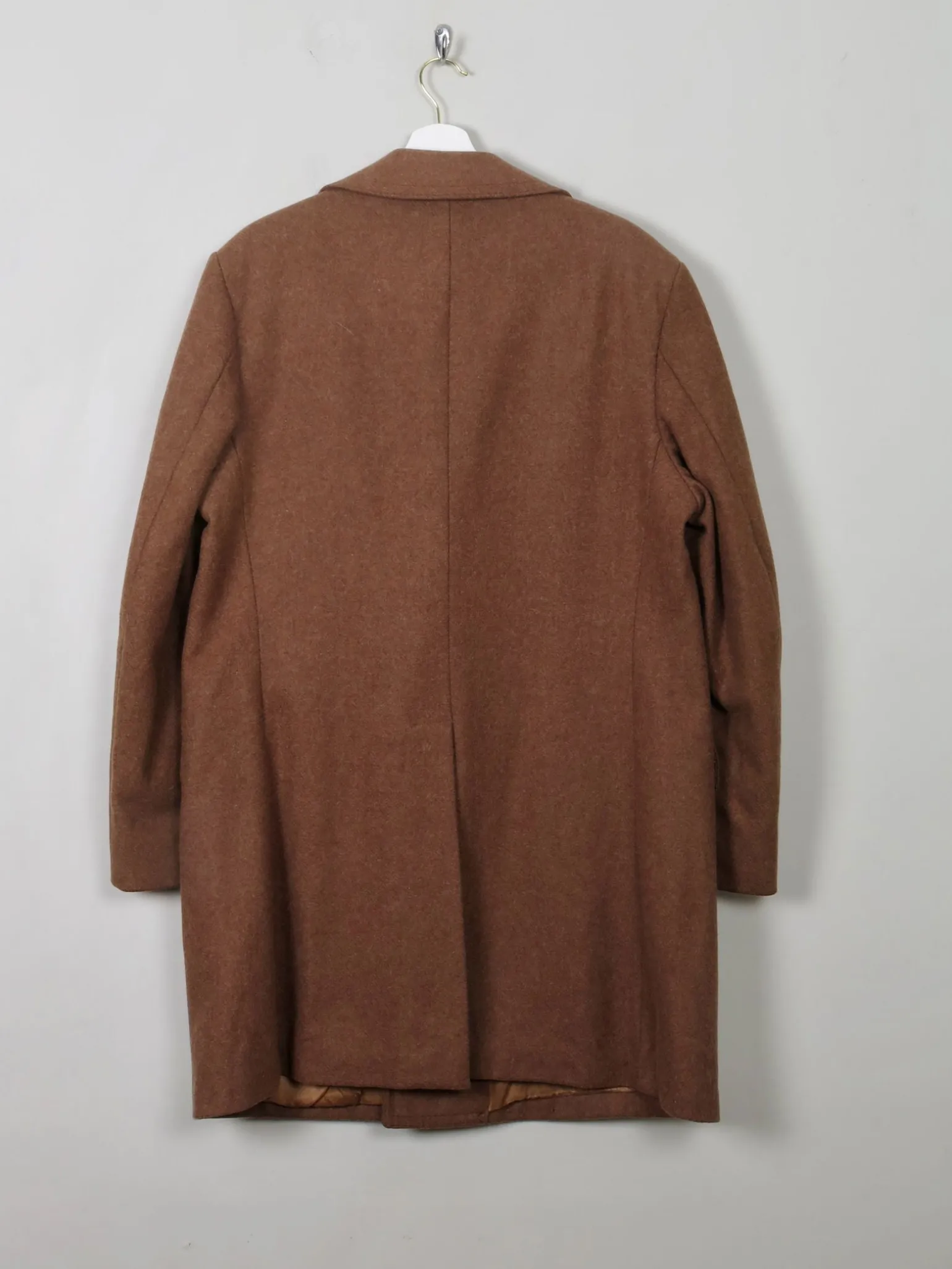 Men's Vintage Wool Tan Coat 44" Large