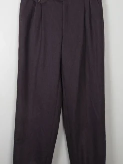 Men's Vintage Wool Trousers Wine/Brown 33