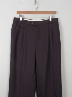 Men's Vintage Wool Trousers Wine/Brown 33