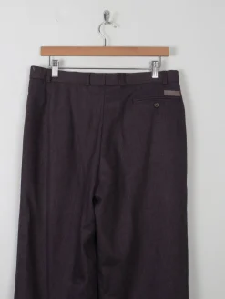 Men's Vintage Wool Trousers Wine/Brown 33