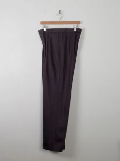 Men's Vintage Wool Trousers Wine/Brown 33