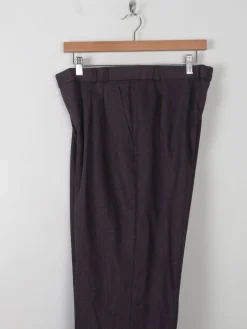 Men's Vintage Wool Trousers Wine/Brown 33