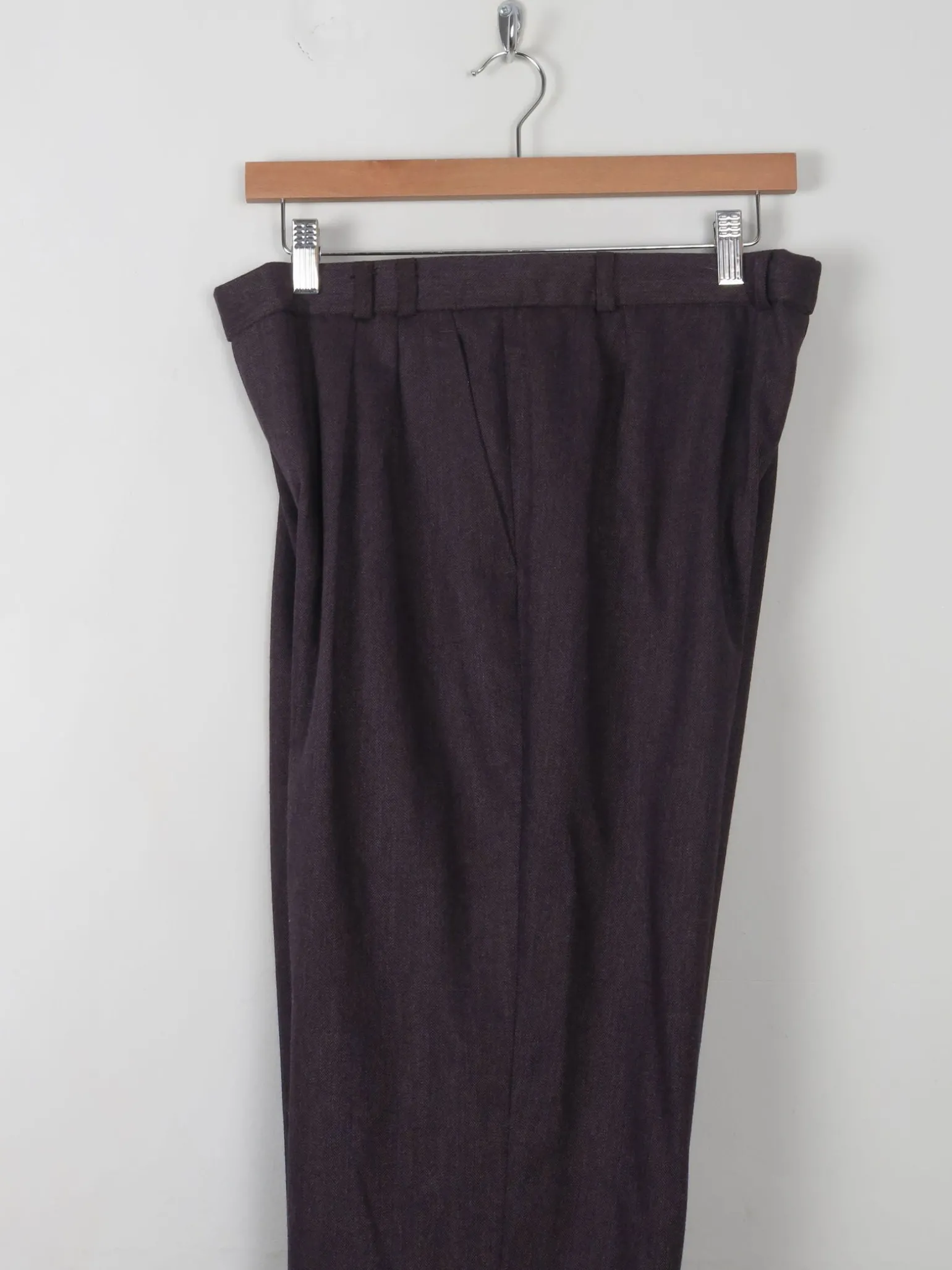 Men's Vintage Wool Trousers Wine/Brown 33" W 31"L