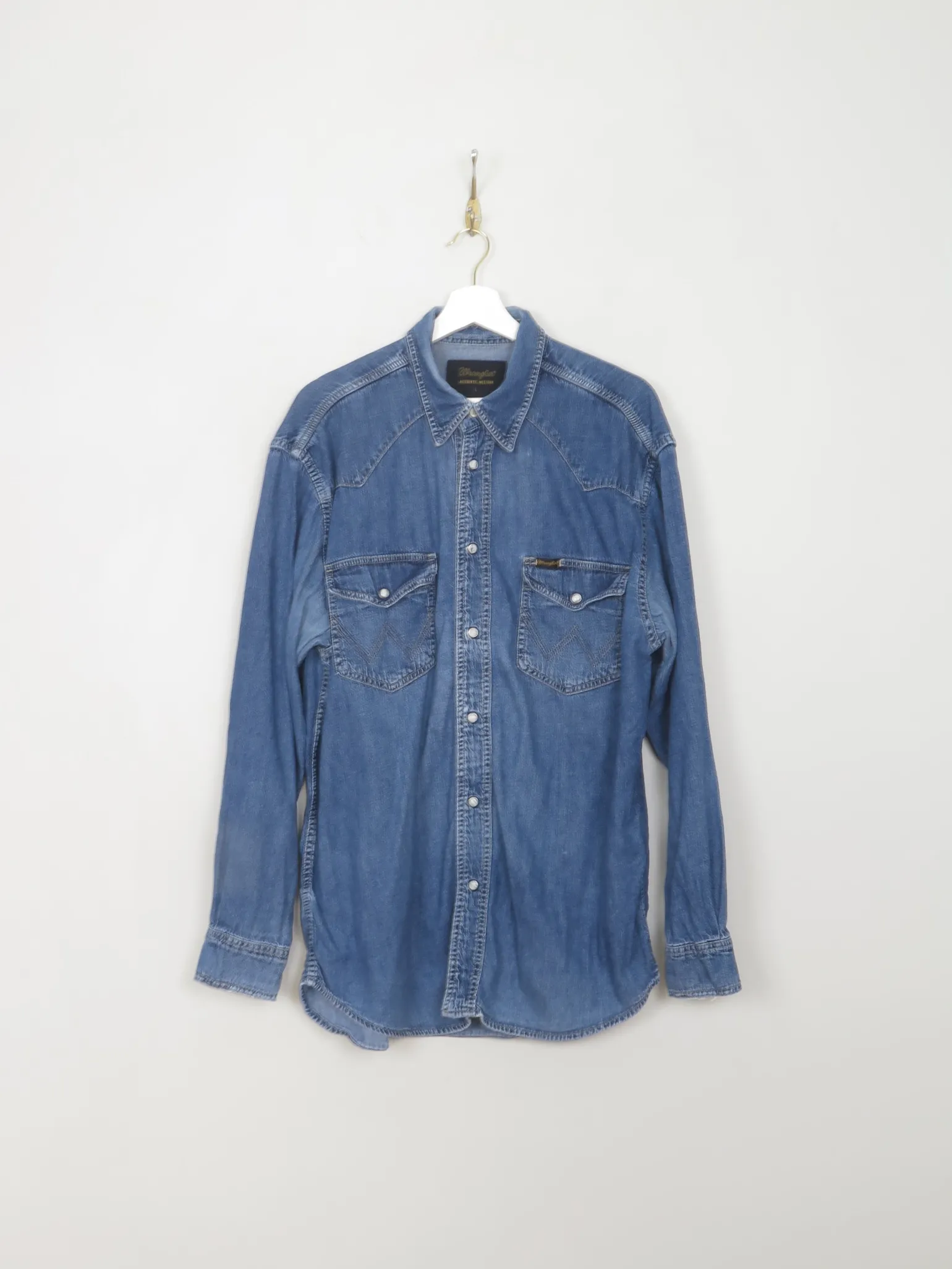 Men's Vintage Wrangler Denim Shirt L
