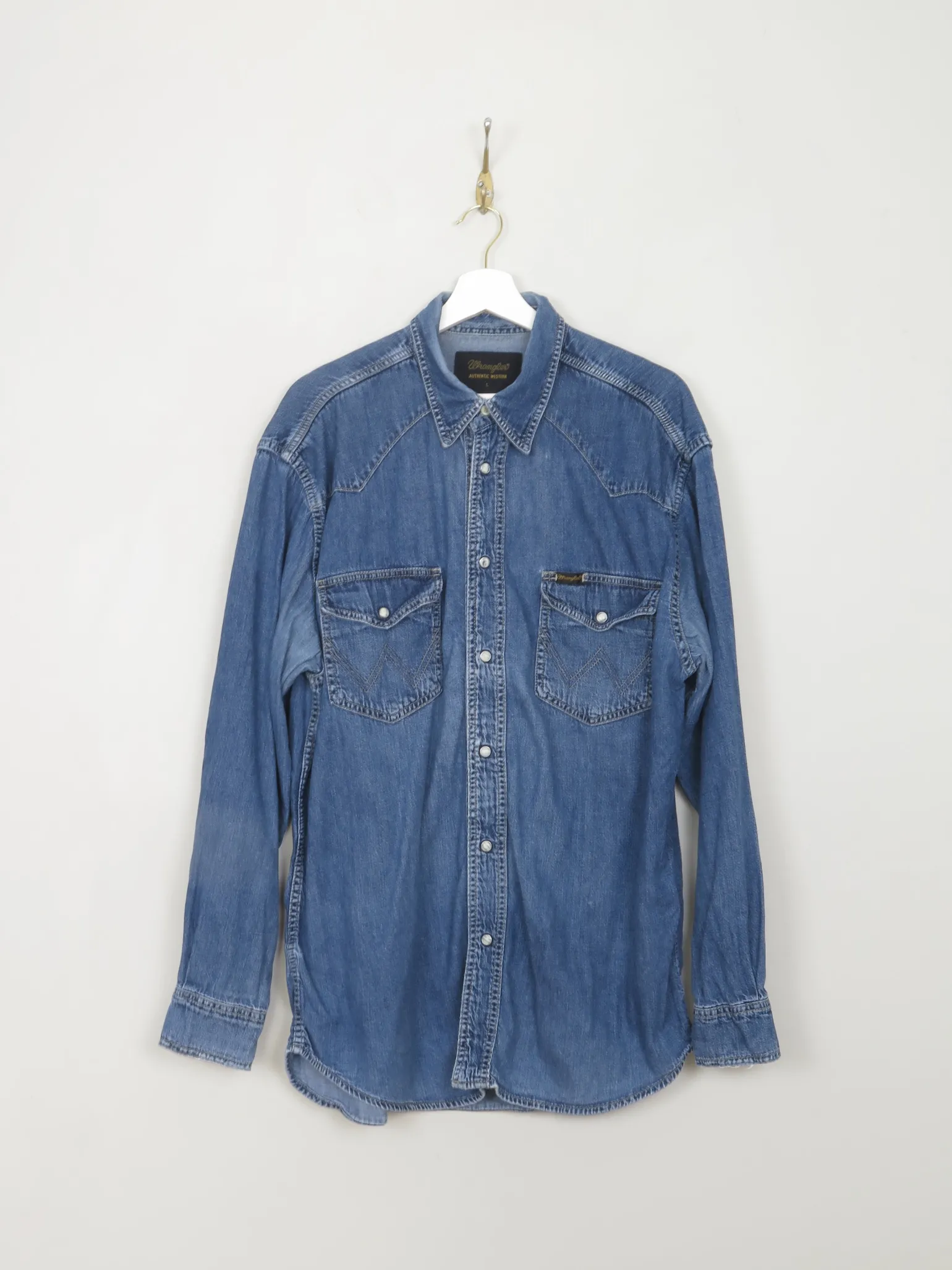 Men's Vintage Wrangler Denim Shirt L