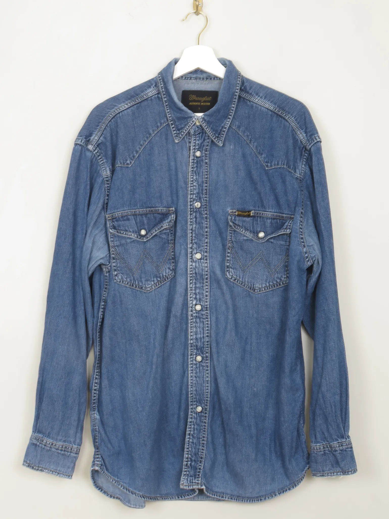 Men's Vintage Wrangler Denim Shirt L