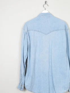 Men's Vintage Wrangler Denim Shirt Relaxed Fit M