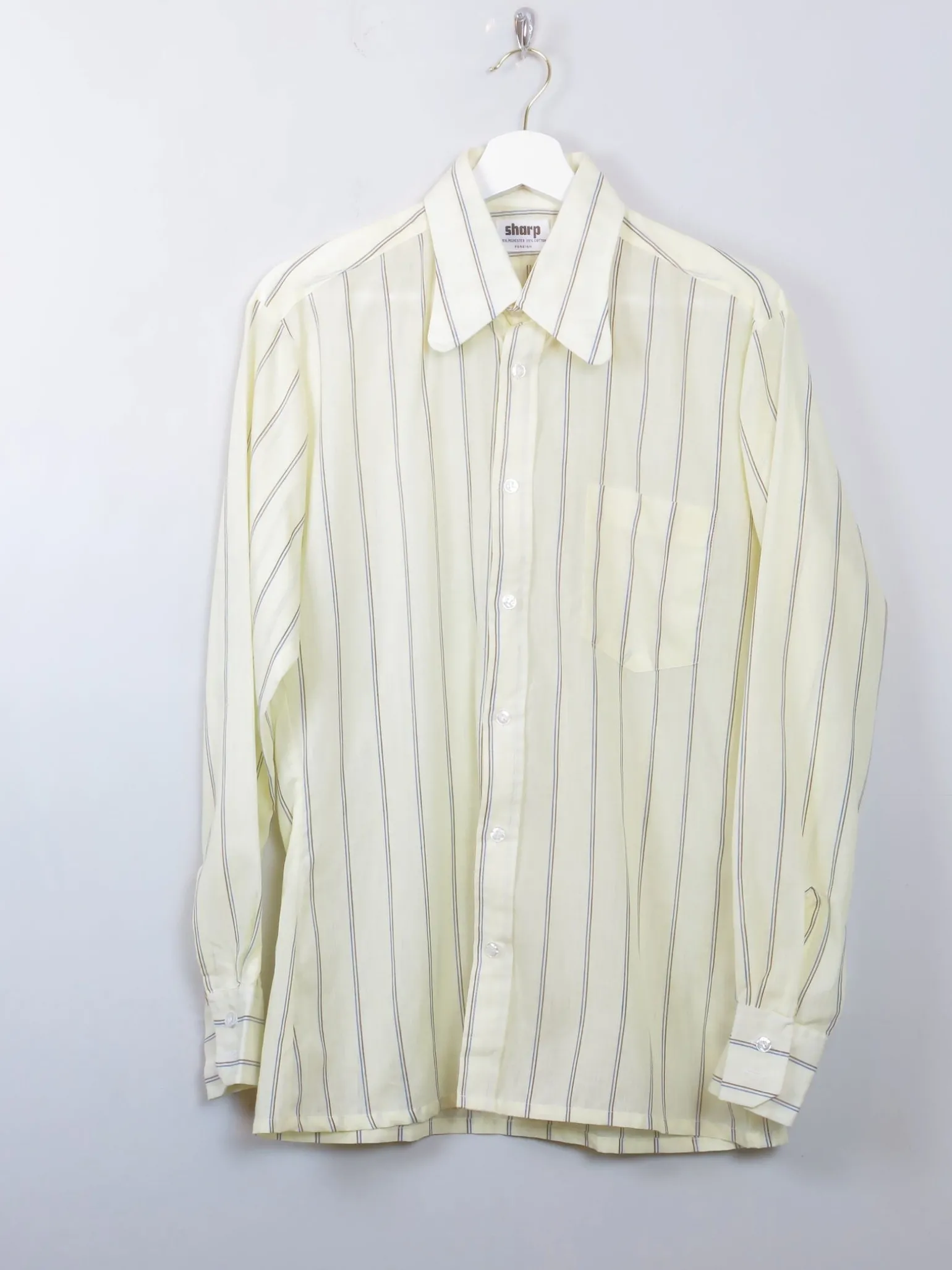 Men's Vintage Yellow Striped Shirt S/M