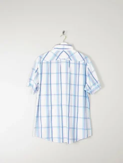 Men's White Cotton Check Short Sleeve Ben Sherman Shirt L