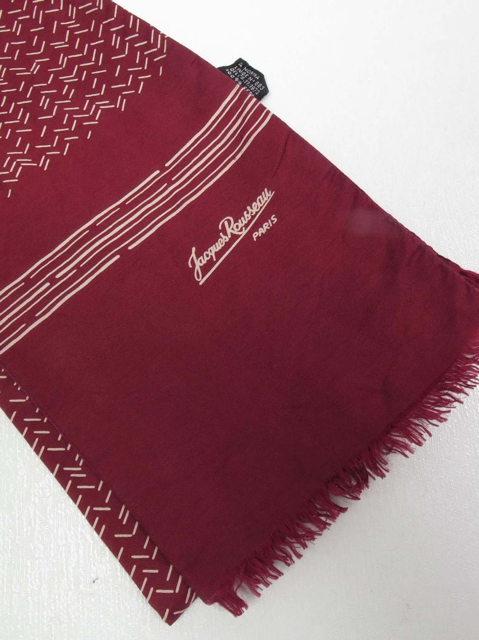 Men's Wine Silk Vintage Cravat Jacques Rousseau Scarf