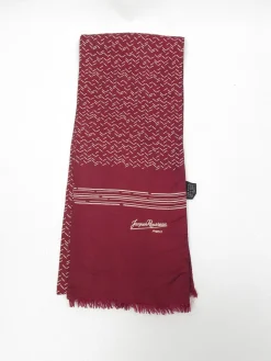 Men's Wine Silk Vintage Cravat Jacques Rousseau Scarf