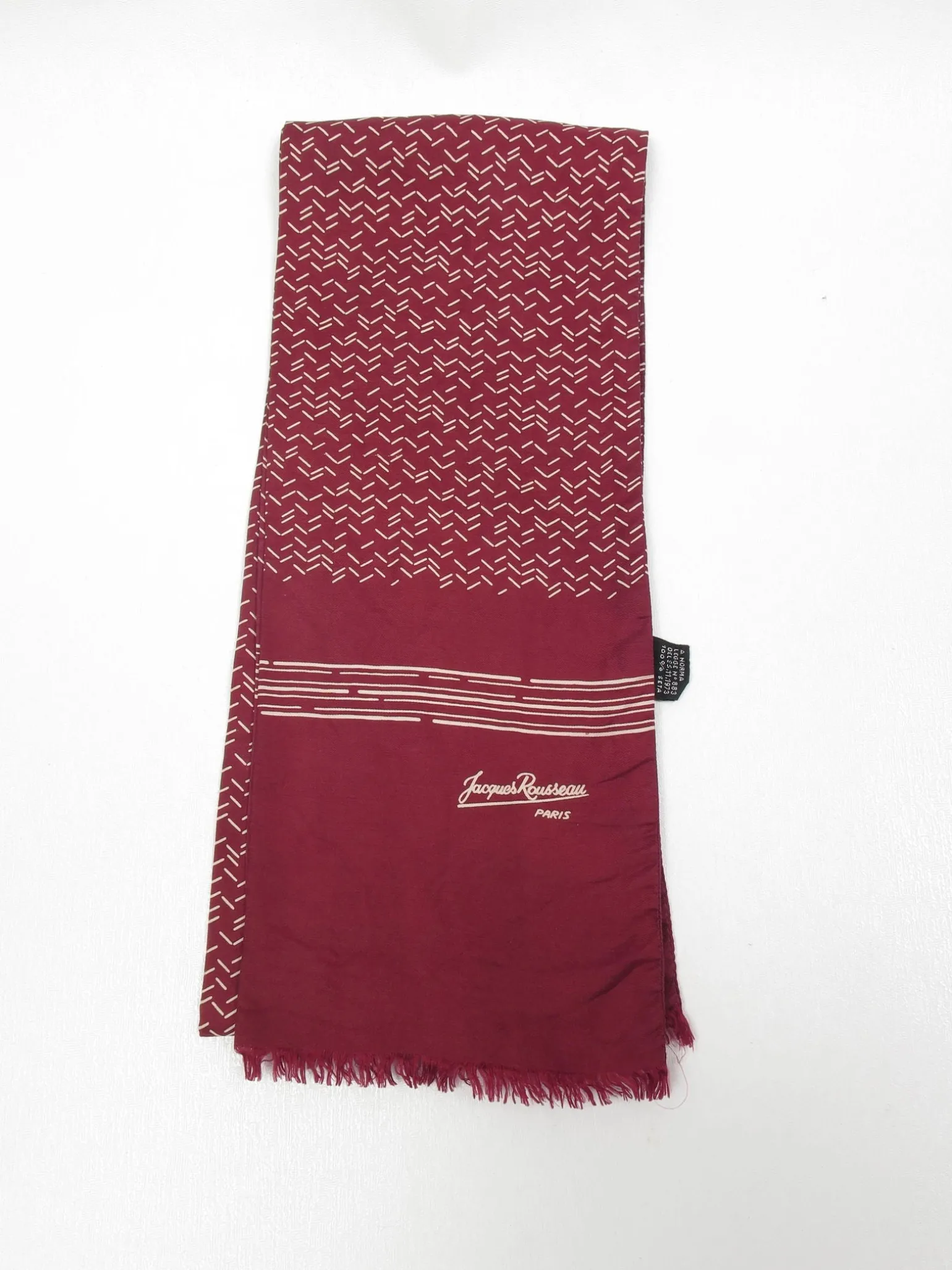 Men's Wine Silk Vintage Cravat Jacques Rousseau Scarf