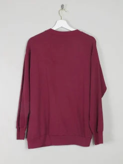 Men's Wine Vintage Embroidered  Logo Sweatshirt S/M