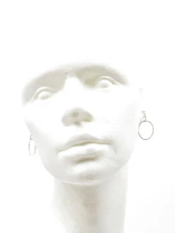 Metal Hoop & Diamante Earrings Gold/Silver