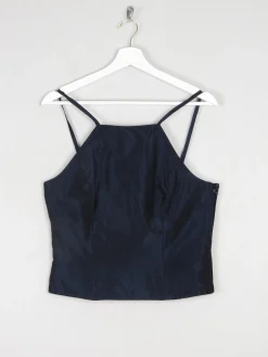 Midnight Blue Taffeta Corset Style Top S 8/10