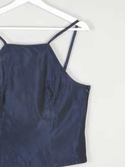 Midnight Blue Taffeta Corset Style Top S 8/10