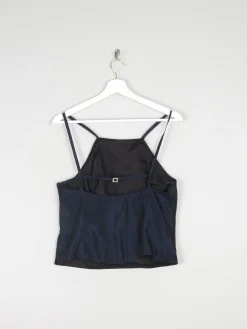 Midnight Blue Taffeta Corset Style Top S 8/10