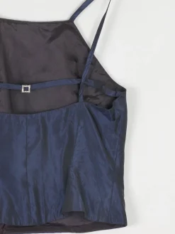 Midnight Blue Taffeta Corset Style Top S 8/10