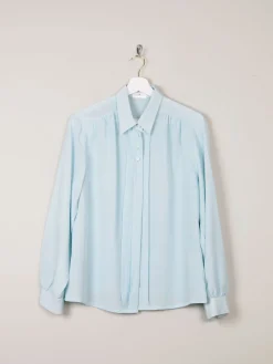 Mint Green Vintage Blouse With Collar M