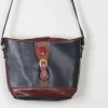 Navy & Tan Vintage Crossbody Bag