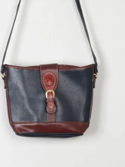 Navy & Tan Vintage Crossbody Bag
