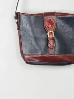Navy & Tan Vintage Crossbody Bag