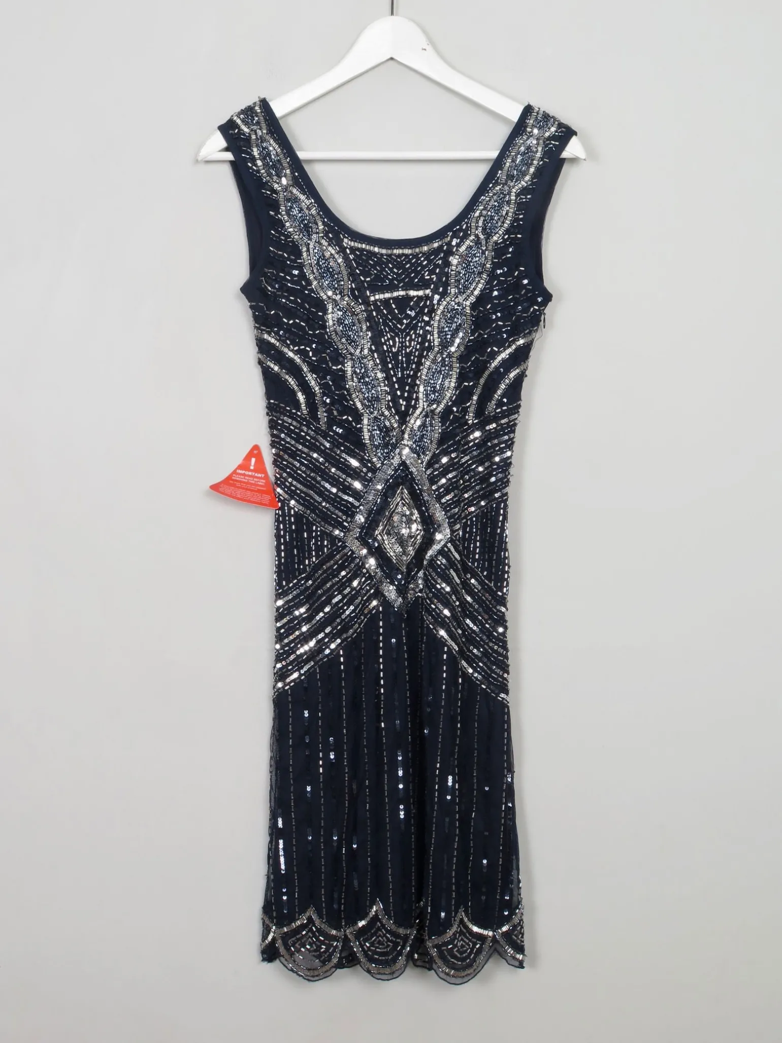 Navy Flapper 1920s Style Beaded Dress New 8