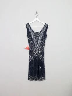 Navy Flapper 1920s Style Beaded Dress New 8