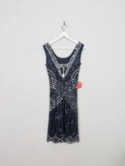 Navy Flapper 1920s Style Beaded Dress New 8