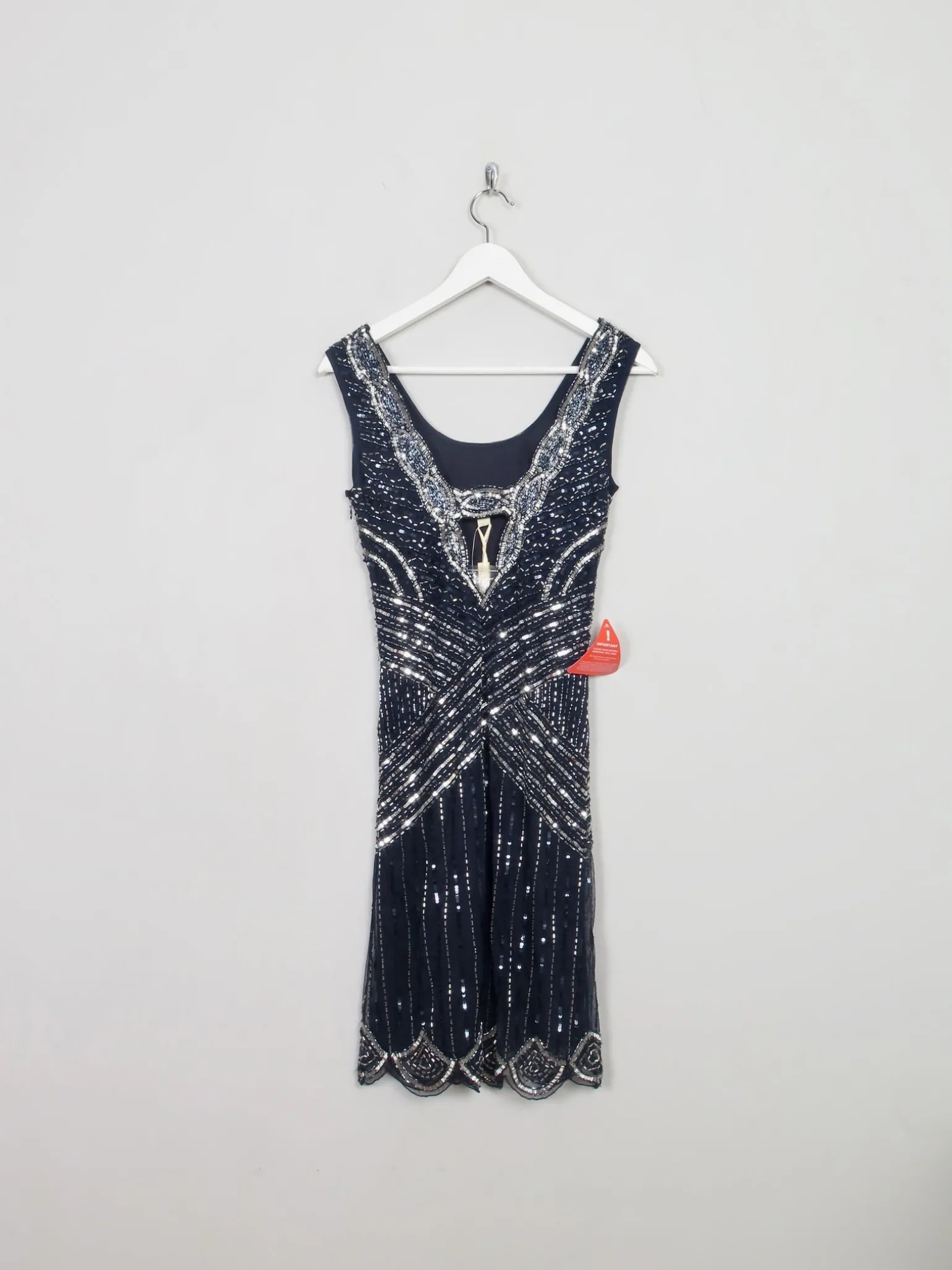 Navy Flapper 1920s Style Beaded Dress New 8