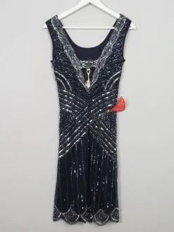 Navy Flapper 1920s Style Beaded Dress New 8