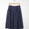 Navy Floral Vintage Prairie Skirt With Pockets 28" 8/10