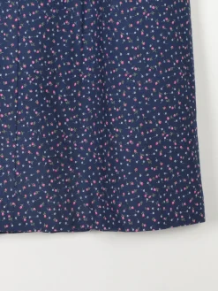 Navy Floral Vintage Prairie Skirt With Pockets 28