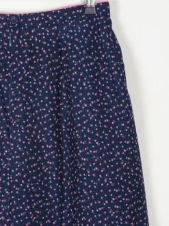 Navy Floral Vintage Prairie Skirt With Pockets 28