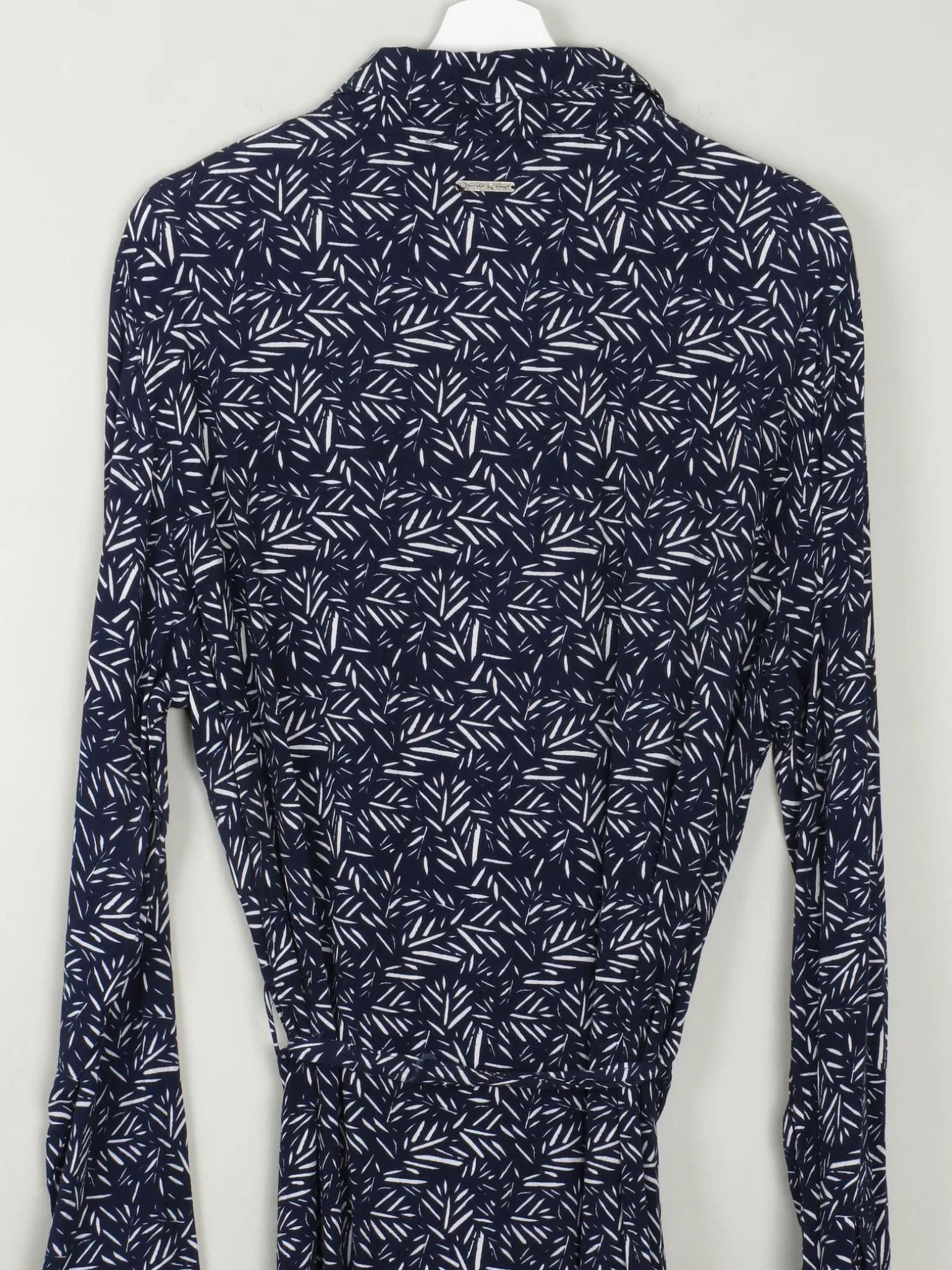 Navy Printed Dress With Collar New XL