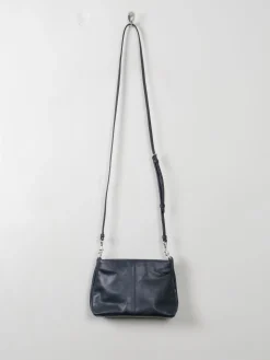 Navy Vintage Leather Cross Body Bag