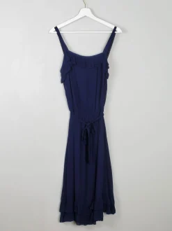 Navy Vintage Style Dress With Spaghetti Straps Designer Remix S