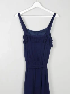 Navy Vintage Style Dress With Spaghetti Straps Designer Remix S
